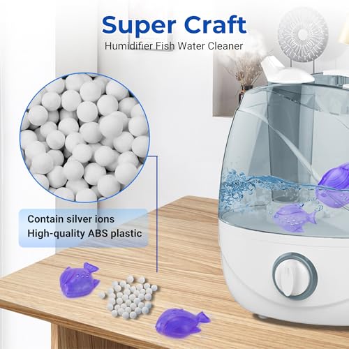 Funmit Humidifier Cleaning Fish, 12 Pack Humidifier Cleaner for Humidifiers and Fish Tanks, Purifies Water, Prevents Hard ...