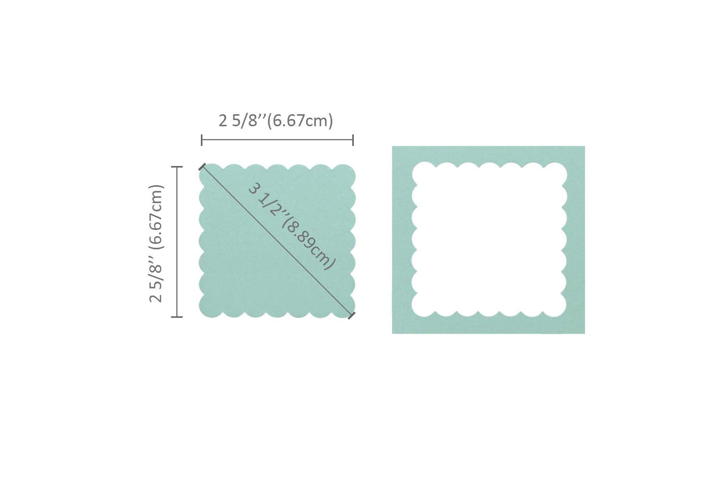 Bira 2 5/8 x 2 5/8 inch Scalloped Square Punch, 3.5" Lever Action Extra Large Craft Punch(3.5 inch Scalloped Square Measured diagonally)