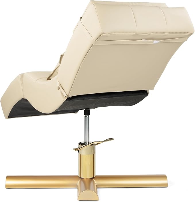 TATARTIST Curved Lash Bed Eyelash Extension Table High Density Sponge Comfortable Beauty Salon Treatment Table with Adjustable Backrest and Legrest (Light Khaki)
