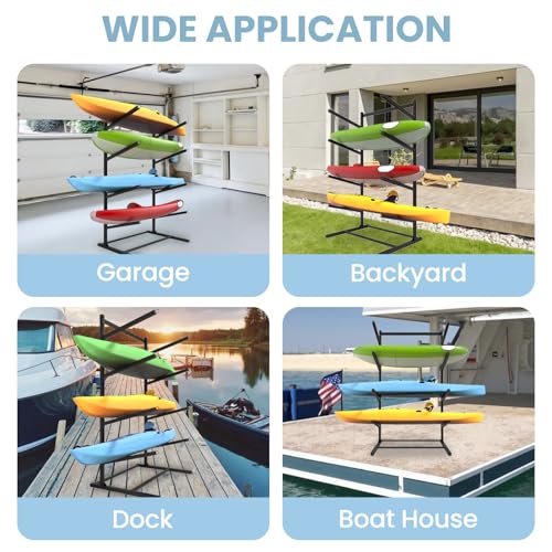 BBTEQEKN Kayak Storage Rack, Heavy Duty Kayak Racks for Garage and Outdoor Storage, for Kayak, Canoe, Surfboard, Paddleboard