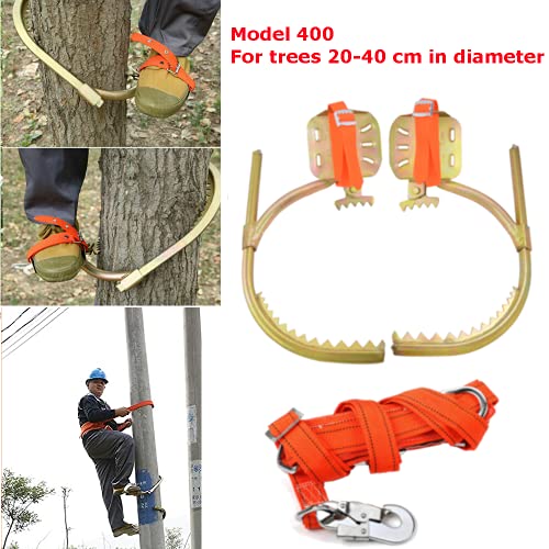 Qrenia Tree Climbing Spikes, Adjustable Non-Slip Pole Climbing Gear with Safety Harness, Electrician Wooden Pole Foot Buck...