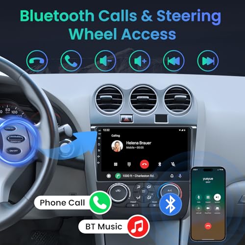 4G RAM+64G ROM Car Radio for Nissan Altima 2007-2012: Upgrade 9Inch 1280*800P IPS Touch Screen Wireless CarPlay & Android ...