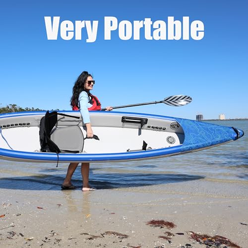 Sea Eagle RazorLite Inflatable Kayak - Lightweight, Drop Stitch, High Speed Touring Kayak - Solo or Tandem - Tall Back Sea...