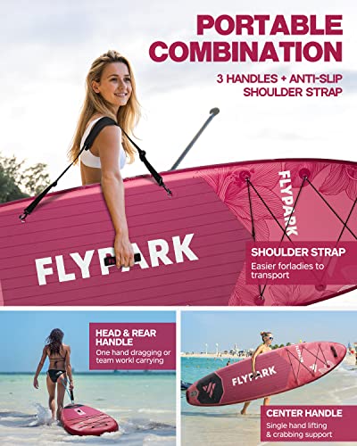Flypark Couple Bundles｜11'x34''x6'' Extra Wide Inflatable Stand Up Paddle Boards, All Accessories+2, 116L Backpack, Should...