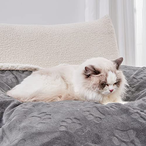 Qeils Pet Blankets for Cats - Waterproof Cat Blanket Washable - Sherpa Fleece Puppy Blanket, Soft Plush Reversible Throw P...