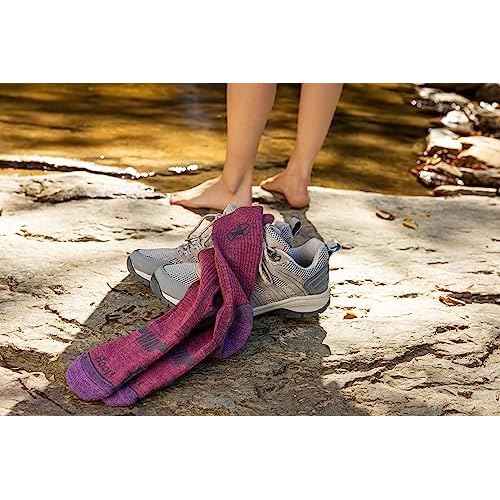 Jeep Women's Trail Wool Breathable Cushioned Comfort Crew Socks (2-Pair)