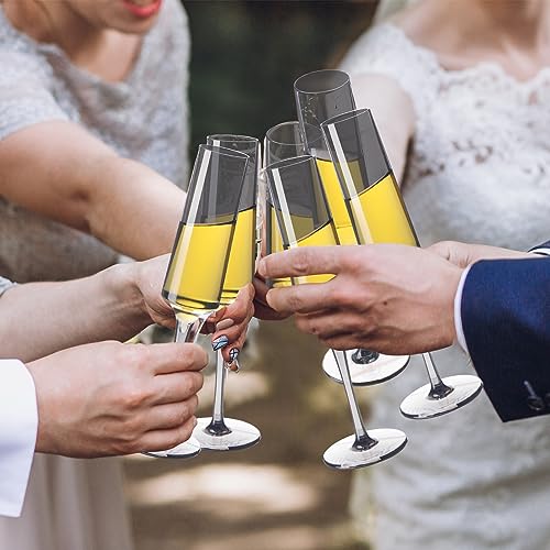 Nuenen 18 Pcs 5 oz Acrylic Stemmed Champagne Flutes Unbreakable Plastic Champagne Glasses Reusable Wine Toasting Goblets D...