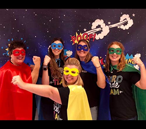 Adult Superhero Capes and Masks for Teenagers Men & Women 14 Sets Bulk Pack - Dress Up Superhero Party Capes for Spirit Day Team Building