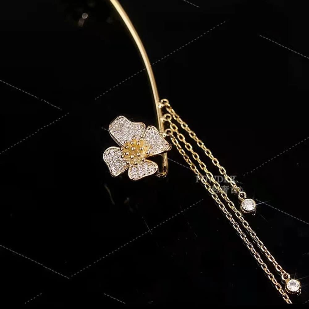 YRlilicc 2Pcs Glitter Rhinestone Butterfly Ear Cuff Vintage Non-Piercing Fake Earrings Bridal Wedding Climber Ear Wrap Prom Ball Ear Jewelry for Women