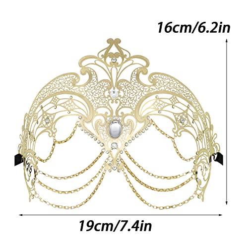 Thmyo Women's Masquerade Laser Cut Metal Venetian Pretty Halloween Costume Mask