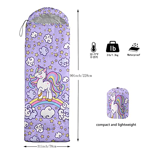 Axolotl Unicorn Sleeping Bag for Kids Boys Girls–Lightweight Warm Cold Weather Sleeping Bags,Waterproof Portable Sleeping ...