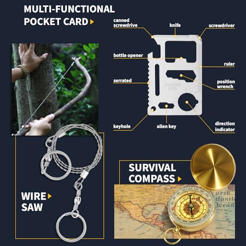 ASTNES Gifts for Men Him Dad, Survival Kits and Equipment 14 Pcs, Christmas Stocking Stuffers, Anniversary Birthday Gifts ...