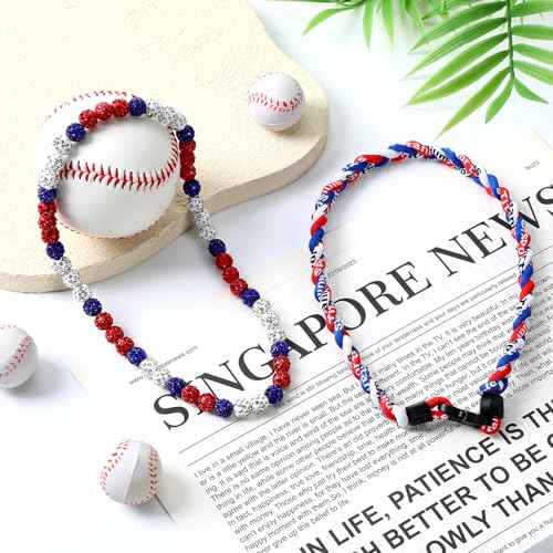 Easy Joy 8'' Baseball Paper Lanterns Sports Team Party Baseball Hanging Lantern Softball Party Decorations 3 Pieces