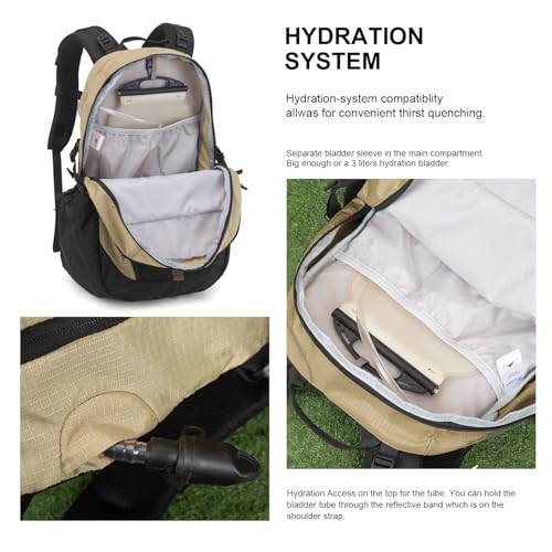MOUNTAINTOP 30L Hiking Backpack,Men Women Camping Backpack,Lightweight Trekking Travel Backpacks for Climbing Skiing Cycling