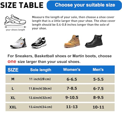 YUEYA Waterproof Shoe Covers for Rain, Outdoor Cycling Non-Slip Rain Boots Covers Foldable Reusable Overshoes with Reflect...