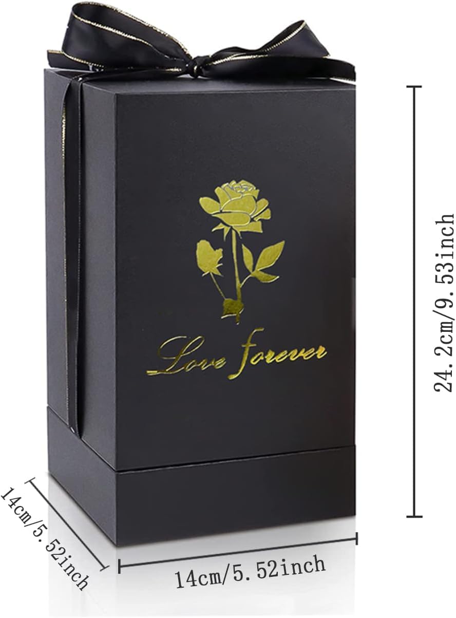 Thrjia Mothers Day Rose Flowers Gifts for Mom Wife Women Grandma,Mothers Day Presents Wife Grandma Mom from Daughter,Birthday Gifts for Women Light Up Rose in A Glass Dome Presents for Her Gold