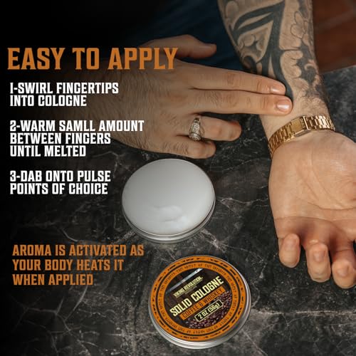 Viking Revolution Bergamot Solid Cologne for Men - 2 Oz Balm Cologne Travel Wax (1 pack, Bergamot)