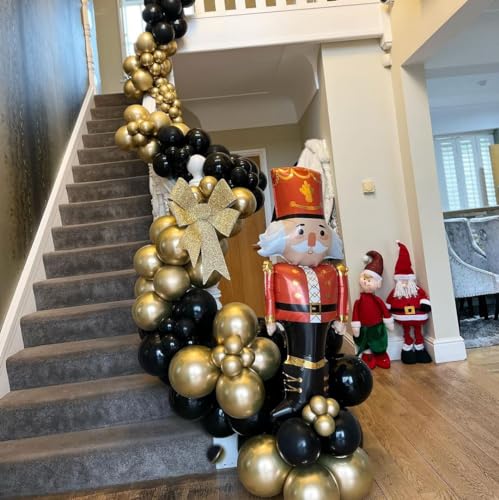 Black and Gold Balloons, 50PCS 12 Inch Black and Gold Confetti Balloon Party Decorations for Birthday,Graduation,New Year...