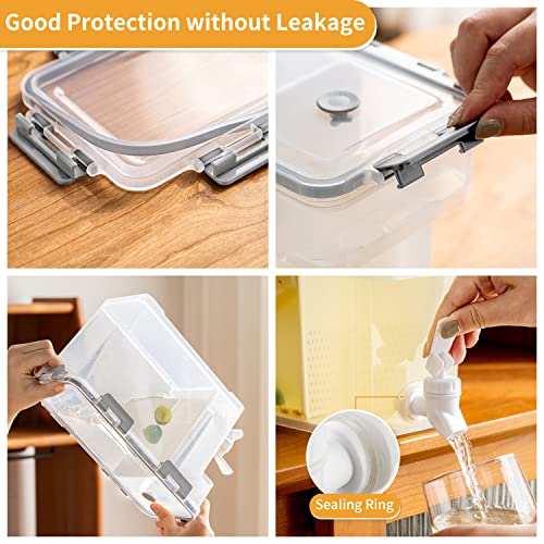 Cold Kettle with Faucet, 6L Refrigerator Juice Water Pitcher, Home Plastic Beverage Dispenser, Filter Drink Container for ...