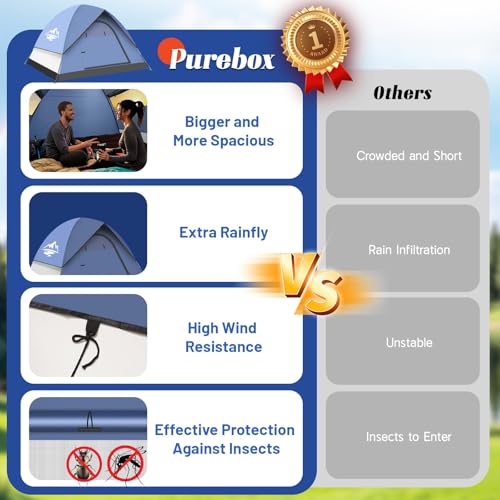 Tents for Camping,3-4 Person Camping Tent,Waterproof and Windproof Tent, Easy to Set up Outdoor Dome Tent for Outdoor Acti...