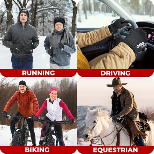 HANDLANDY Winter Gloves for Men & Women, Insulated Waterproof for Cold Weather, Thermal Glove for Cycling, Ski, Riding, Dr...