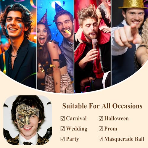 OIDEA Masquerade Mask for Men: Vintage Half Face Roman Warrior Phantom Of The Opera Masks Mardi Gras Carnival Venetian Mask
