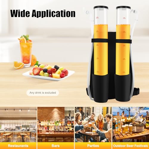 Dual Tank Double Drink Dispenser,Acrylic Drink Containers,Beverage Dispenser Backpack Beer Liquid Liquor Beer Backpack Dis...