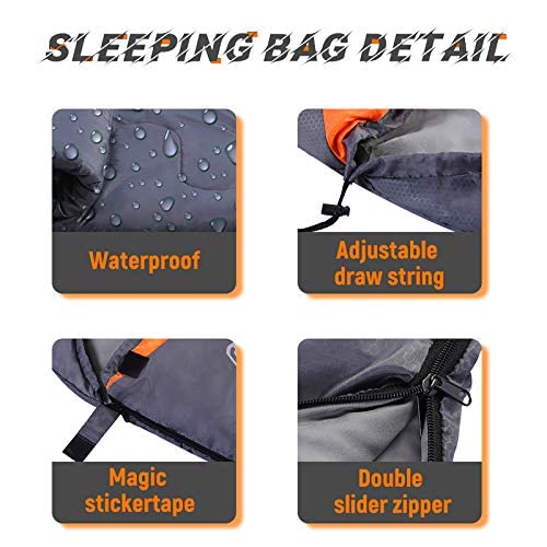 Sleeping Bags for Adults Backpacking - Ultralight Lightweight & Waterproof Sleeping Bags for Womens Mens Youth for Warm Ca...