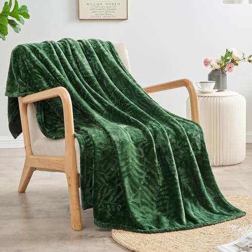 SOCHOW Super Soft Flannel Fleece Throw Blanket, Lightweight Cozy Warm Leaves Textured Plush Blanket for Bed Couch Sofa, 60...