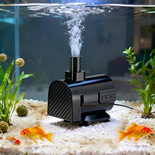 50 GPH Submersible Water Pump - Fountain Pump for Aquarium & Fish Tank Mini, Adjustable Flow Control, Dual-Suction Side/Bo...