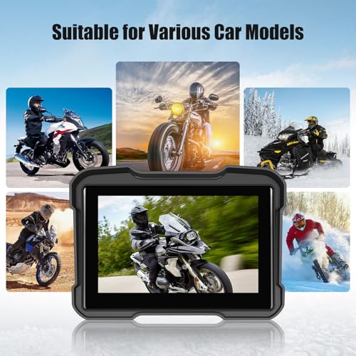 Motorcycle GPS Navigation System with Wireless Carplay Android Auto 5" Moto CarPlay Screen with Dual Bluetooth, Navigatio...
