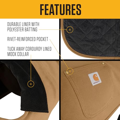 Carhartt Firm Duck Insulated Dog Chore Coat, Durable Weather Resistant Jacket for Cold and Windy Conditions, PFAS Free (Ca...