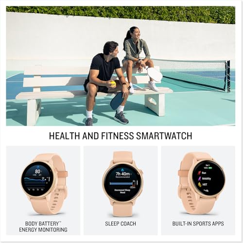 Garmin vívoactive® 6, Health and Fitness GPS Smartwatch, AMOLED Display, Up to 11 Days of Battery, Metallic Pink Dawn with...