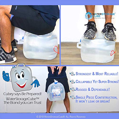 WaterStorageCube BPA Free Collapsible Water Container with Spigot, Camping Water Storage Carrier Jug for Outdoors Hiking B...