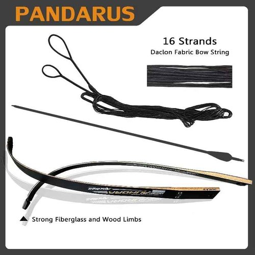 PANDARUS Wooden Takedown Recurve Bow 62" Right Handed Adult & Youth Beginner for Outdoor Training,Hunting & Competition Bow Set(35lbs, Right Handed)
