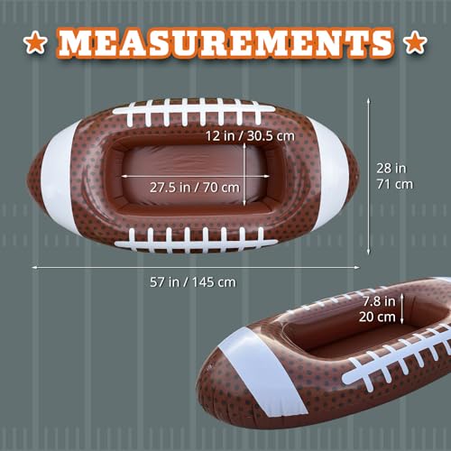 Inflatable Football Stadium Cooler Set, 2-Piece Football Ice Buffet Serving Bar for Food & Drinks, Tailgate Party Supplies...