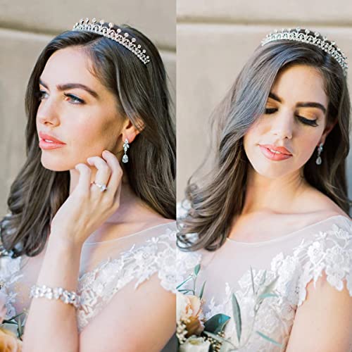 Hapdoo Tiaras for Women, Elegant Princess Crown, Lightweight Small Tiara for Girls, Prom Queen Silver Tiara, Birthday Brid...