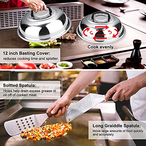 Griddle Accessories Kit, 140 Pcs Griddle Grill Tools Set for Blackstone and Camp Chef, Professional Grill BBQ Spatula Set ...
