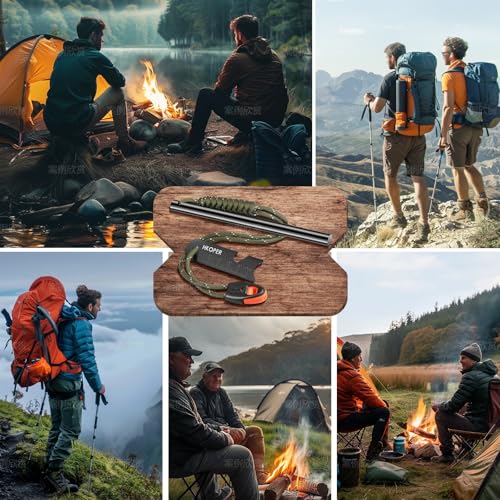 Hkoper Ferro Rod Fire Starter, 6 Inch X 3/8 Inch Fire Starter Survival Tool, Flint and Steel for Camping and Hiking, Flint...