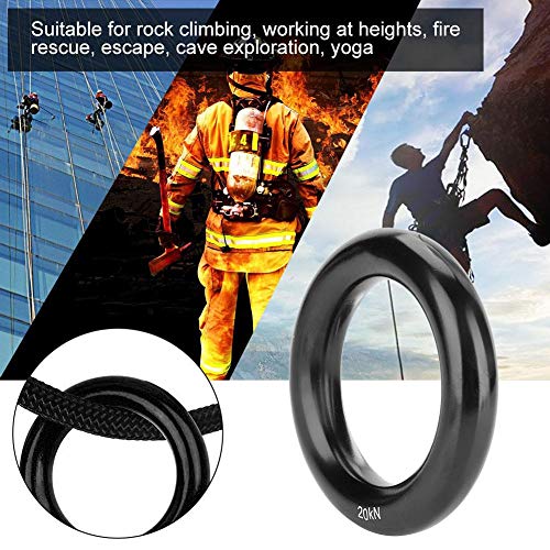 Alomejor Aluminum Rappel Ring, Lightweight and Durable 12mm Multi-Purpose Descender Gear for Climbers, Outdoor Safety Equi...