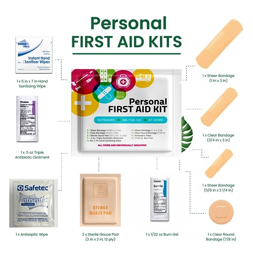 Portable Travel Size First Aid Kit - Perfect for Home, Office, Car, School, Business, Travel, Hiking, College, and Outdoor...