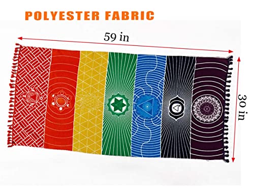 Mexican Yoga Mat Beach Picnic Blanket Chakra Meditation Mat Yoga Rug Sunscreen Shawl Chakra Wall Tapestry Decor Boho Pilat...