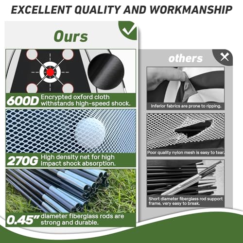 KLAODOT Golf Net with Practice Mat,Golf Hitting Aid Nets 10x7FT for Backyard Driving Chipping Training Swing with Target M...