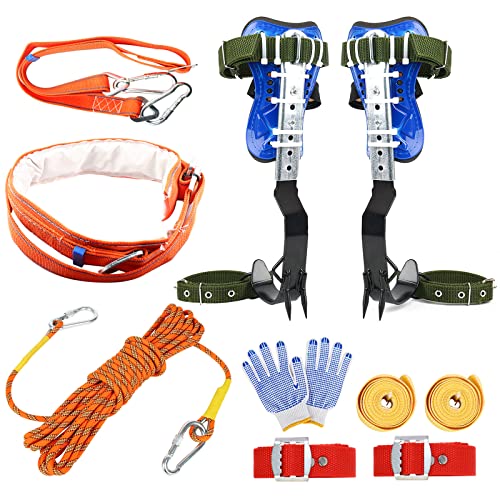 TWSOUL Climbing Spike, Adjustable Tree Climbing Step Gear with Extra Multi-Functional Straps for Outdoor Jungle Survival F...