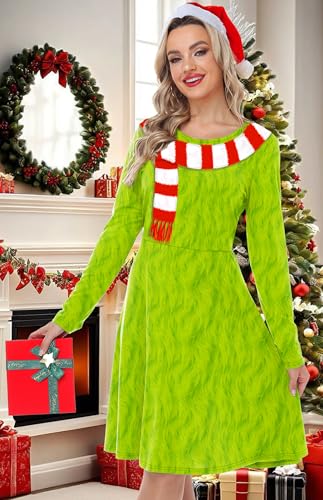 Magrank Women Valentines Day Dresses Love Heart Sweet Festival Midi Dress S-2XL