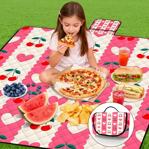 Poedist Extra Large Picnic Blanket Waterproof,80"x 80"Foldable Machine Washable Beach Blanket,Outdoor Blanket for 6-8 Adul...