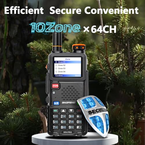 BAOFENG BF-5RH PRO GPS 10Ｗ Ham Handheld Radio, Multi-Band Long Range Two-Way Radio with 18.89'' Tactical Antenna, Aviatio...