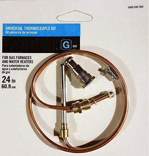 Zero 24" Universal Replacement Thermocouple for Gas Furnaces,Boilers and Water Heater,Compatible with Honeywell,Mars,Johnson,Robertshaw,Penn,Johnstone, Johnson Controls Thermocouple