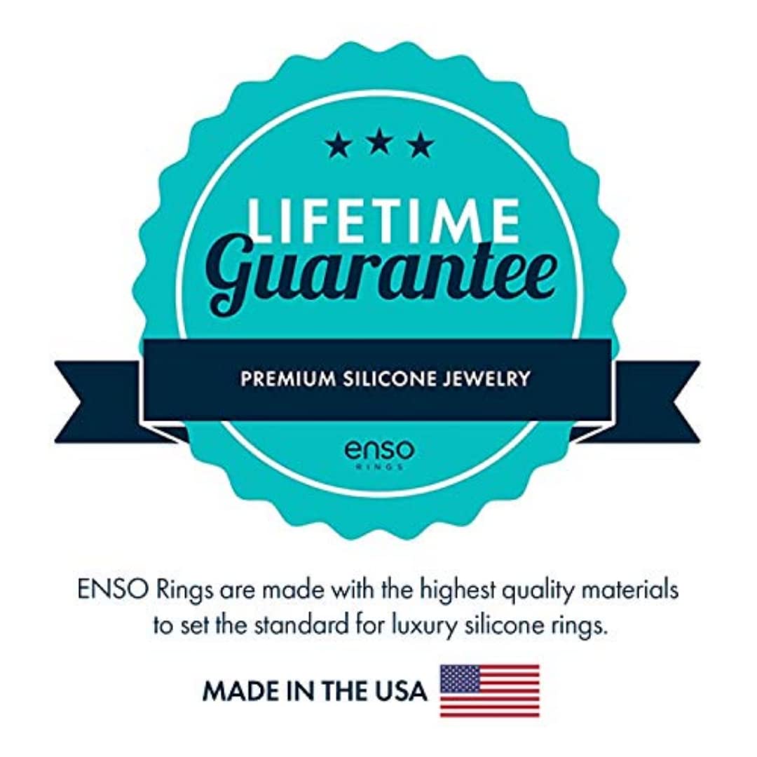 Enso Rings Etched Bevel Silicone Wedding Ring - Comfortable and Flexible Design for Active Lifestyle - Pine Peak, Size 7