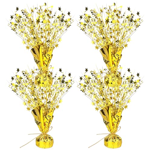 4 PCS Gold Metallic Foil Spray Centerpiece Star Table Decorations for Wedding Birthday Anniversary Graduation Party Suppli...
